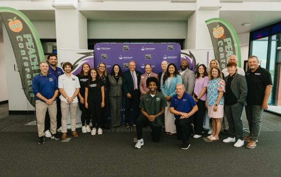 University leaders make the formal announcement that MGA Athletics is a provisional member of NCAA DII during a July 10 news conference held at the Peyton T. Anderson Enrollment Center on the Macon Campus.